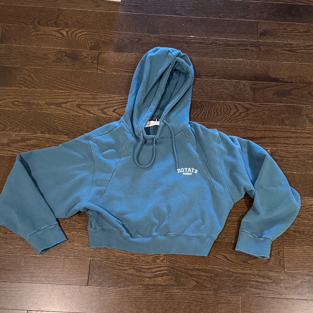 Rotate Birger Christensen Blue Cropped Hoodie size small worn once